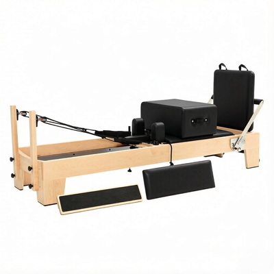 Factory Black Hard Maple Wood Pilates Reformer For Body Training